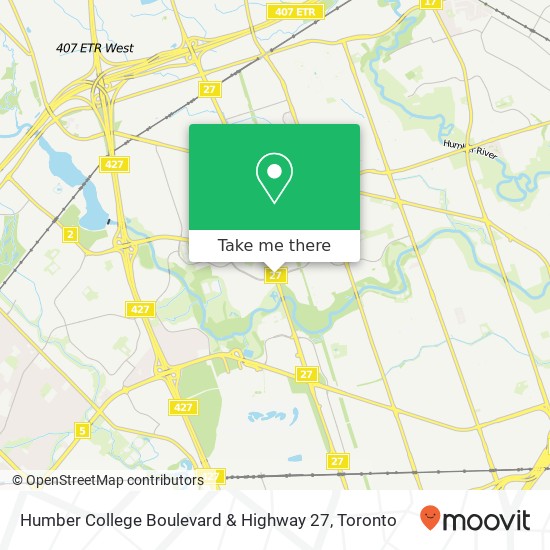 Humber College Boulevard & Highway 27 map