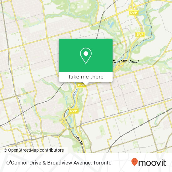 O'Connor Drive & Broadview Avenue map