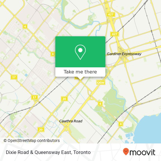 Dixie Road & Queensway East map