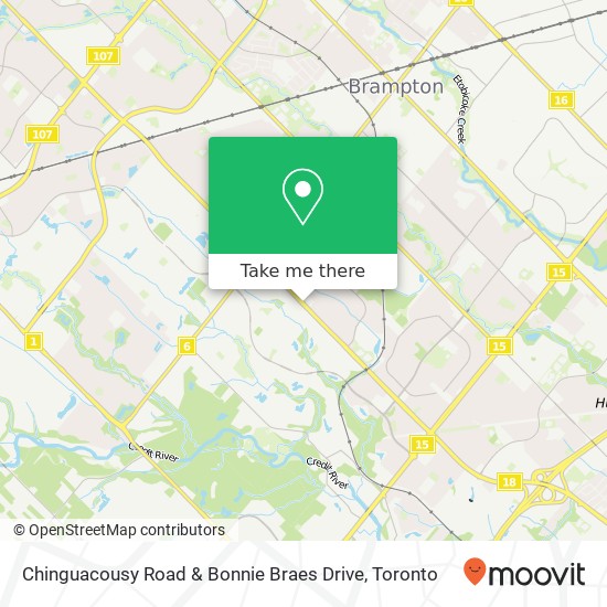 Chinguacousy Road & Bonnie Braes Drive map