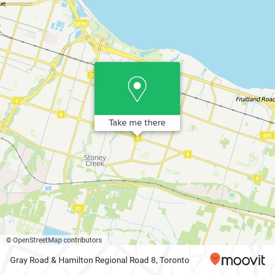 Gray Road & Hamilton Regional Road 8 map