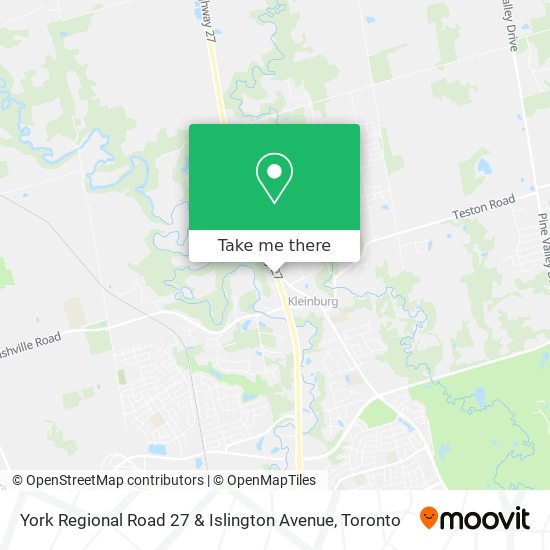 York Regional Road 27 & Islington Avenue map