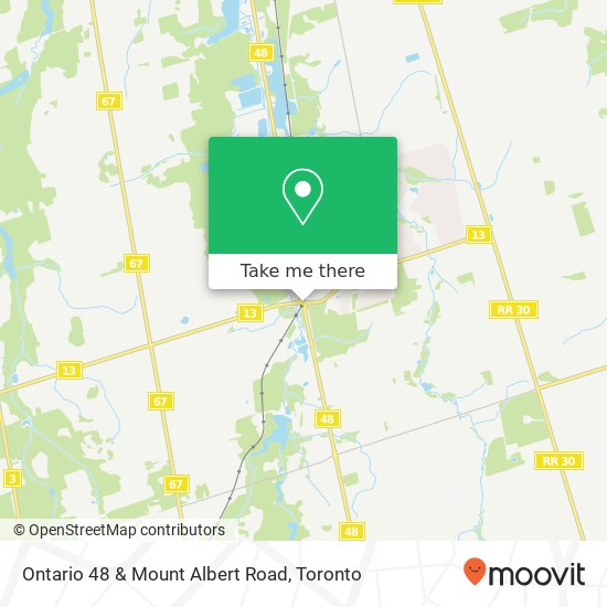 Ontario 48 & Mount Albert Road map
