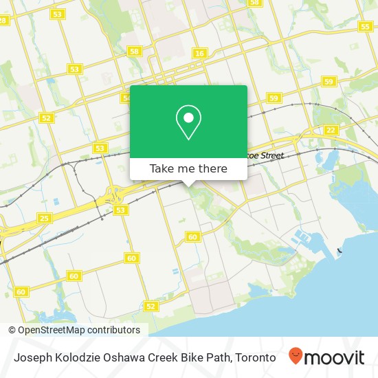 Joseph Kolodzie Oshawa Creek Bike Path map