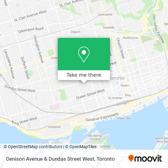 Denison Avenue & Dundas Street West map