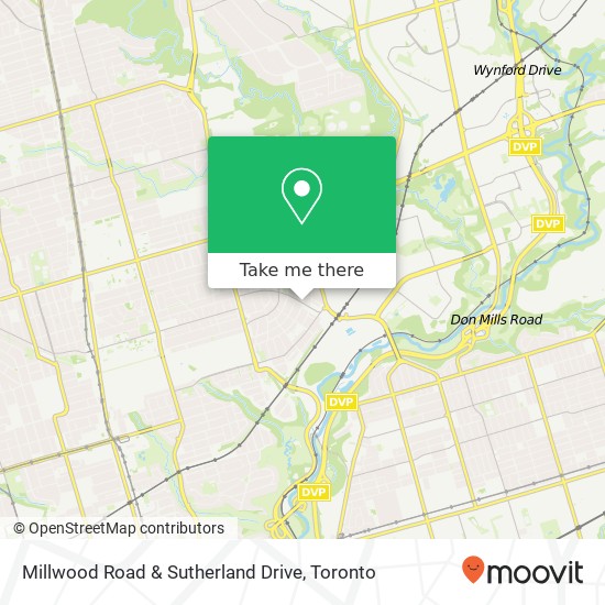 Millwood Road & Sutherland Drive map