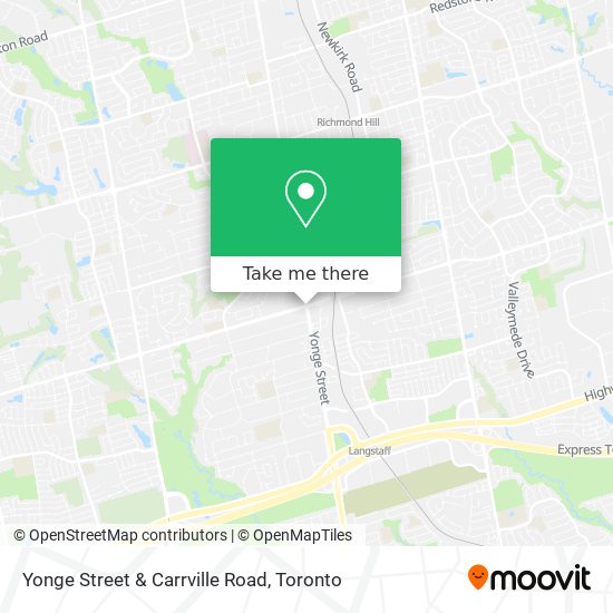Yonge Street & Carrville Road map