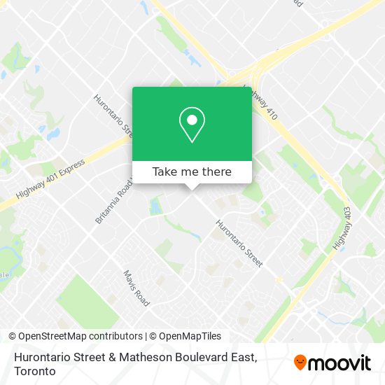 Hurontario Street & Matheson Boulevard East map
