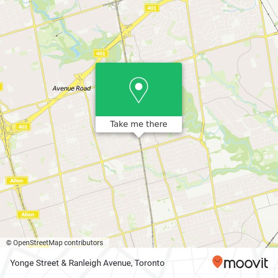 Yonge Street & Ranleigh Avenue map