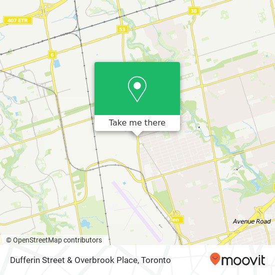 Dufferin Street & Overbrook Place map