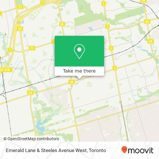 Emerald Lane & Steeles Avenue West map