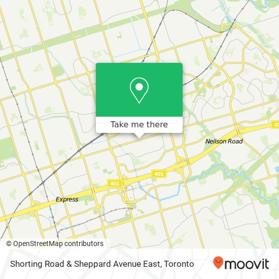 Shorting Road & Sheppard Avenue East map