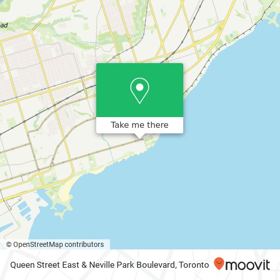 Queen Street East & Neville Park Boulevard map
