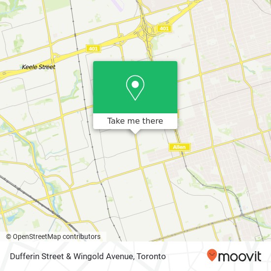 Dufferin Street & Wingold Avenue map