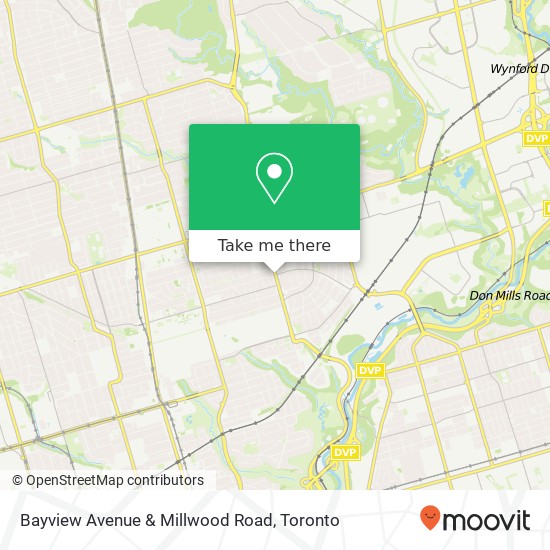 Bayview Avenue & Millwood Road map