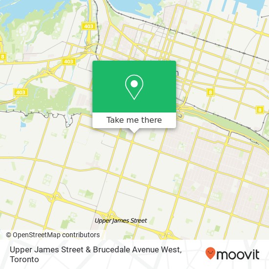 Upper James Street & Brucedale Avenue West map