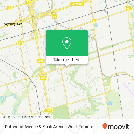 Driftwood Avenue & Finch Avenue West map