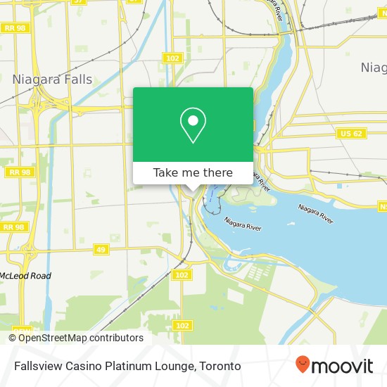 Fallsview Casino Platinum Lounge map