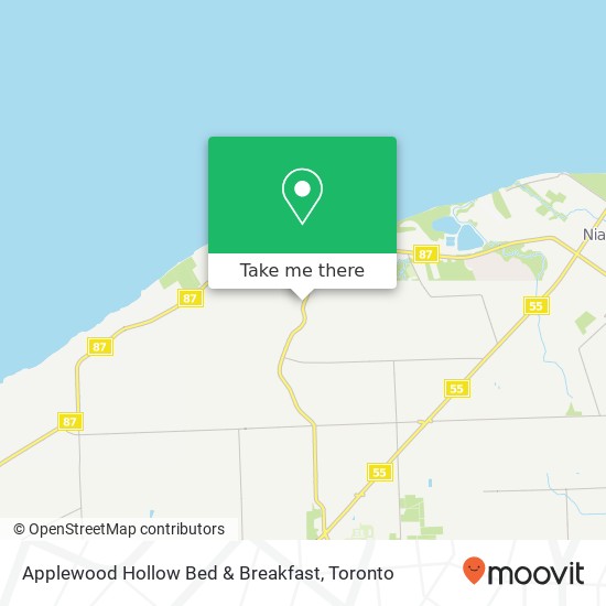 Applewood Hollow Bed & Breakfast map