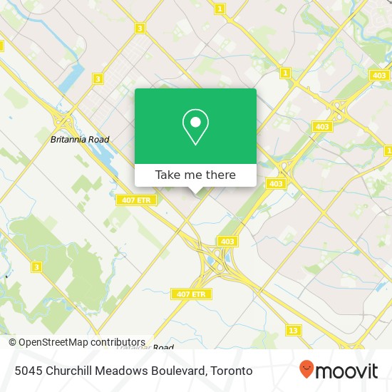 5045 Churchill Meadows Boulevard map