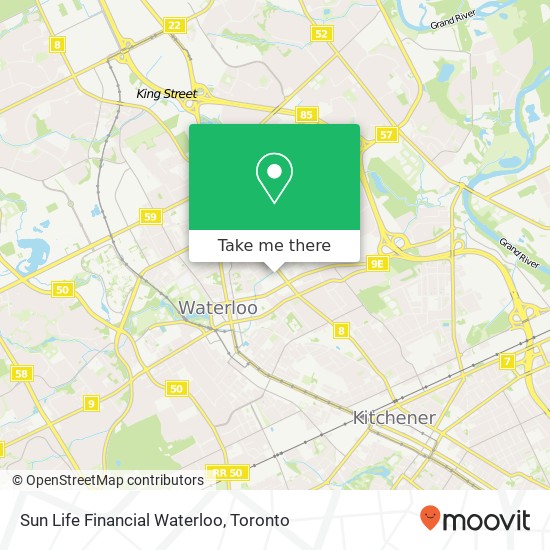 Sun Life Financial Waterloo map