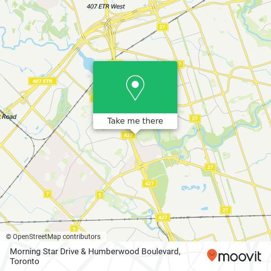 Morning Star Drive & Humberwood Boulevard map