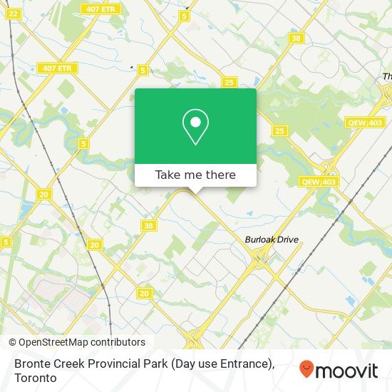 Bronte Creek Provincial Park (Day use Entrance) map