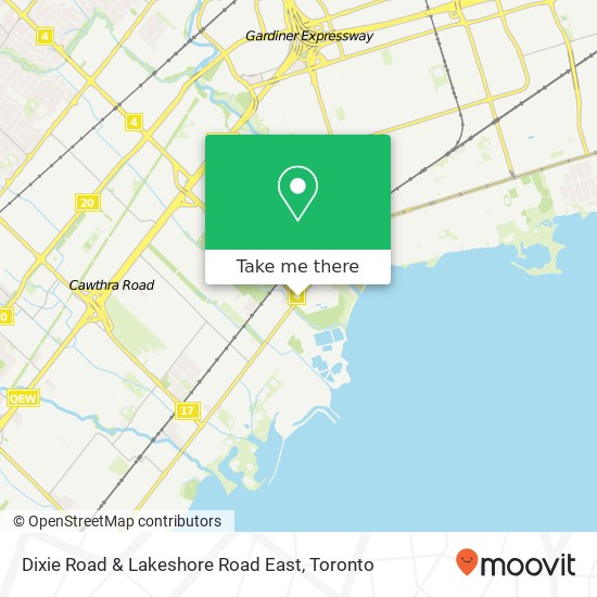 Dixie Road & Lakeshore Road East map