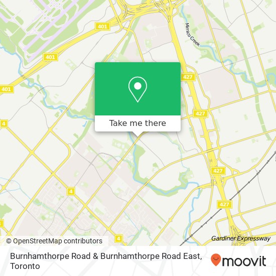 Burnhamthorpe Road & Burnhamthorpe Road East map