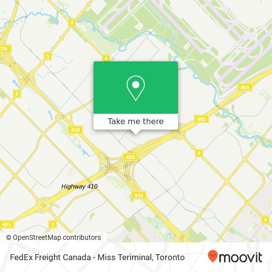 FedEx Freight Canada - Miss Teriminal map