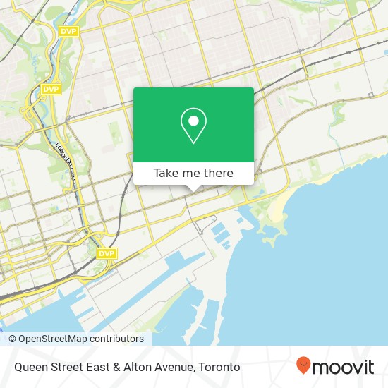 Queen Street East & Alton Avenue map