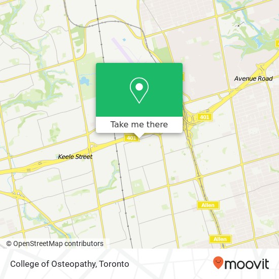 College of Osteopathy map