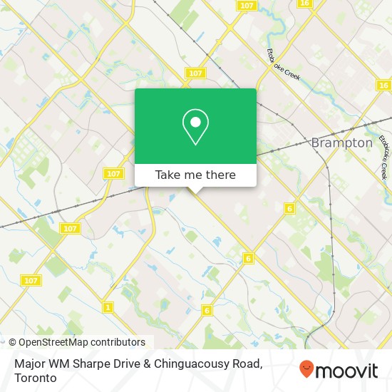 Major WM Sharpe Drive & Chinguacousy Road map