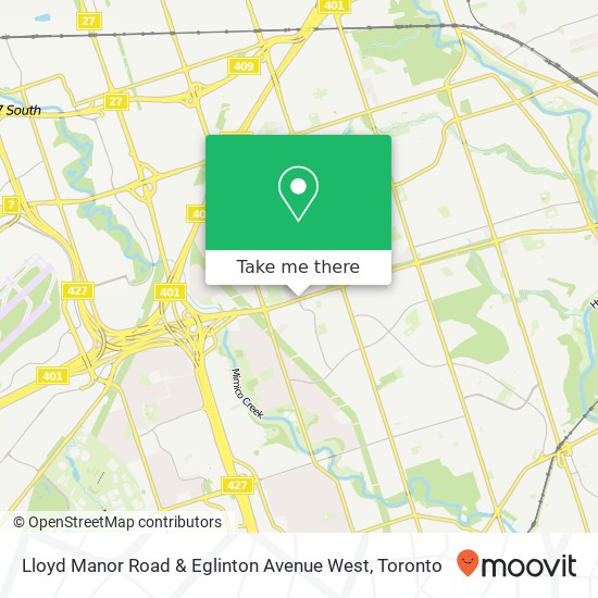 Lloyd Manor Road & Eglinton Avenue West map