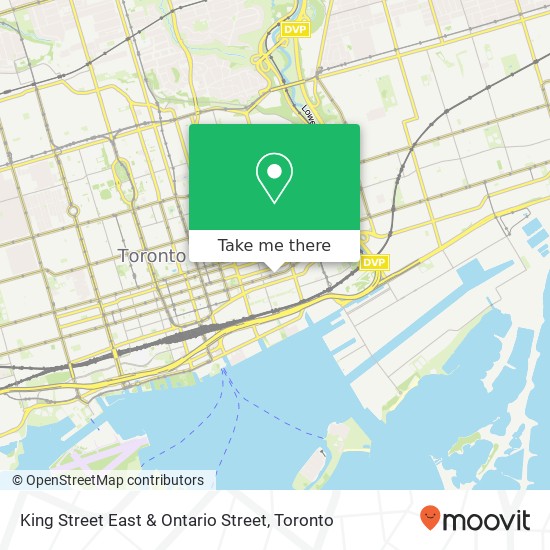 King Street East & Ontario Street map