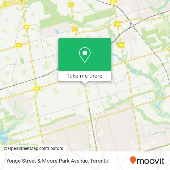 Yonge Street & Moore Park Avenue map