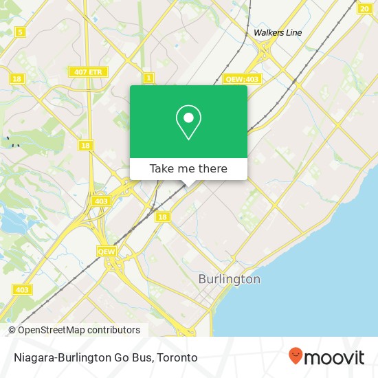 Niagara-Burlington Go Bus map