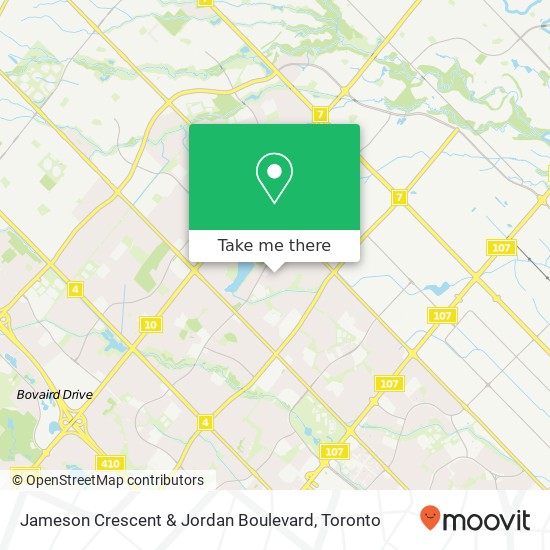Jameson Crescent & Jordan Boulevard map