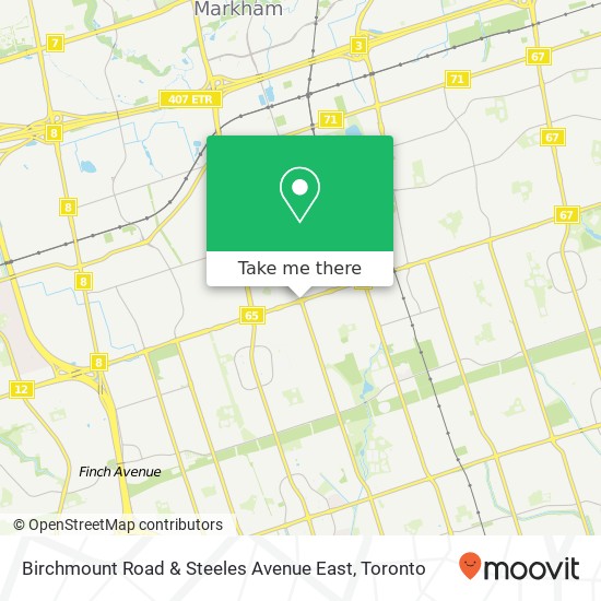 Birchmount Road & Steeles Avenue East map