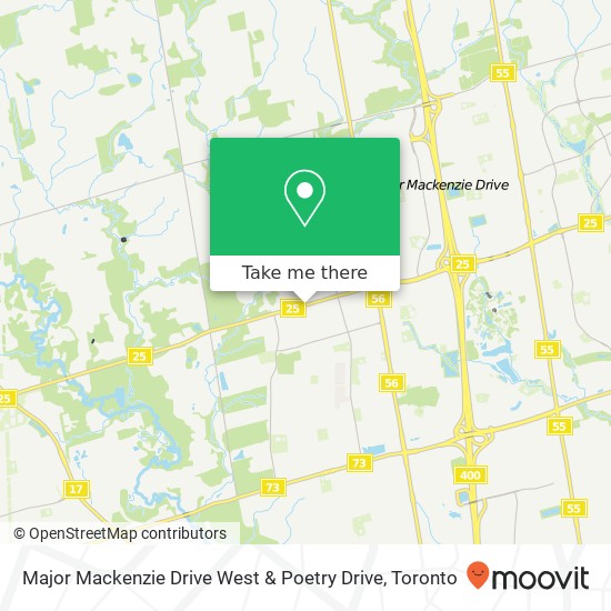 Major Mackenzie Drive West & Poetry Drive map