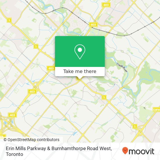 Erin Mills Parkway & Burnhamthorpe Road West map