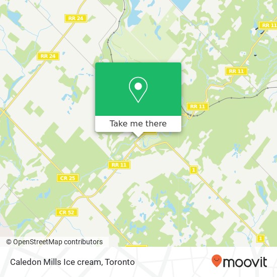 Caledon Mills Ice cream map