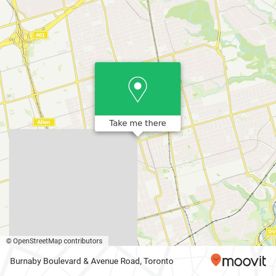 Burnaby Boulevard & Avenue Road map