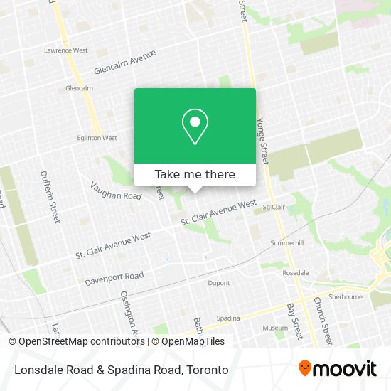 Lonsdale Road & Spadina Road map