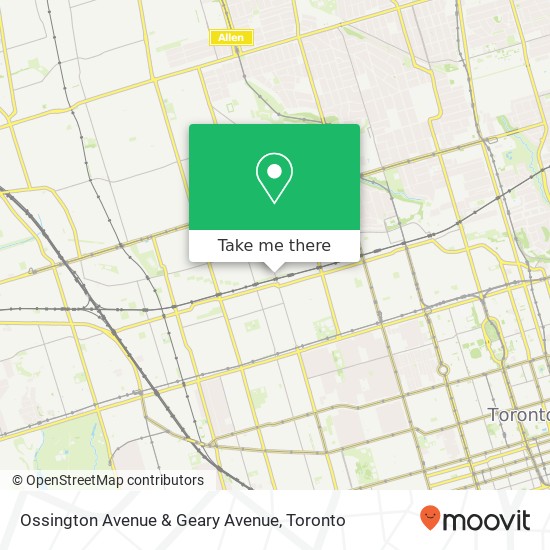 Ossington Avenue & Geary Avenue map