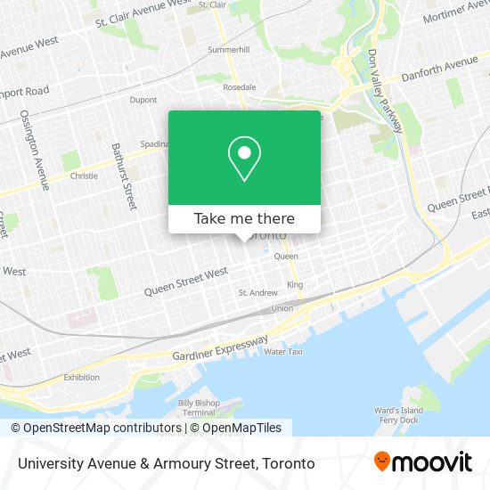 University Avenue & Armoury Street map
