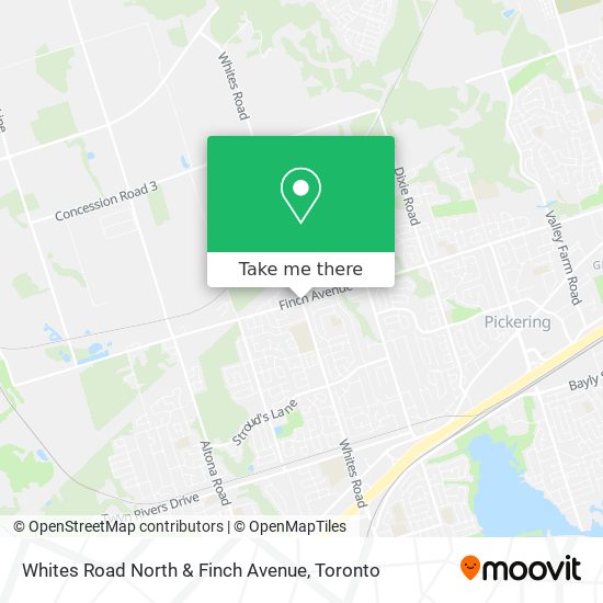 Whites Road North & Finch Avenue map