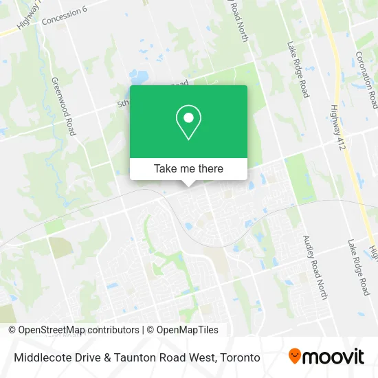 Middlecote Drive & Taunton Road West map