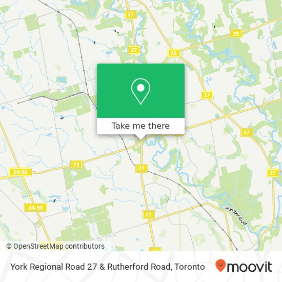 York Regional Road 27 & Rutherford Road map