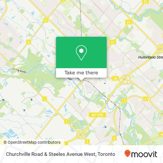 Churchville Road & Steeles Avenue West map